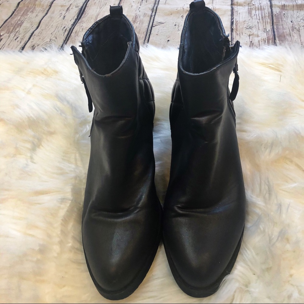 C Label Navy & Black Quilted Ankle Boots Size 7 - Picture 2 of 7